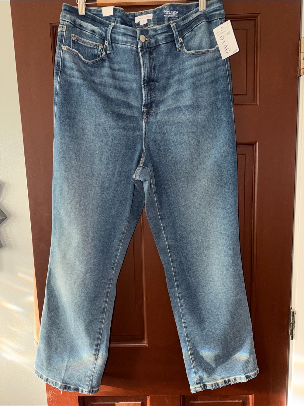 Good American Light Blue Flared Wide-Leg Jeans